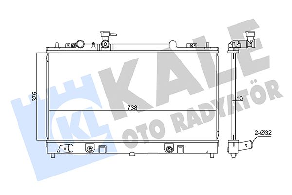 KALE MAZDA радіатор охолодження Mazda 6 1.8/2.3 02-