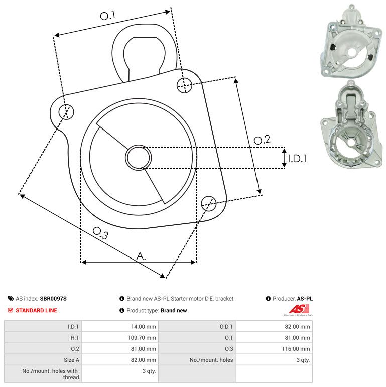 AS-PL SBR0097S Starter Lid, carburettor