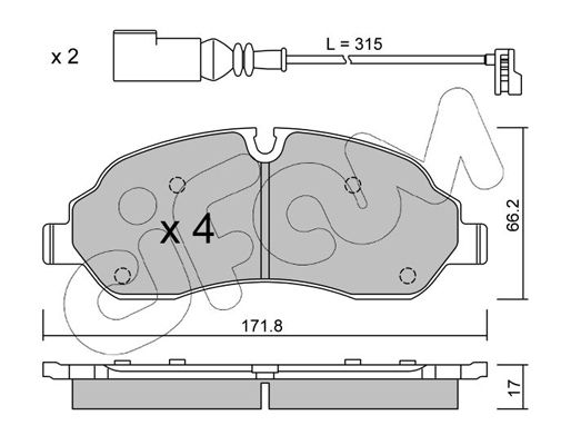 Гальмівні колодки пер. Ford Transit 2.0- 2.2 13- CIFAM 82210320