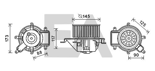 Motor eléctrico, ventilador habitáculo