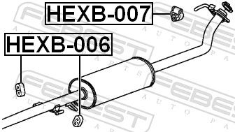 Комплект для монтажу, система відведення вг, Febest HEXB-007