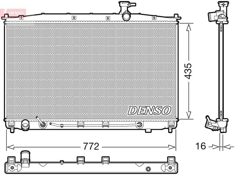 Радіатор, система охолодження двигуна, Denso DRM41024