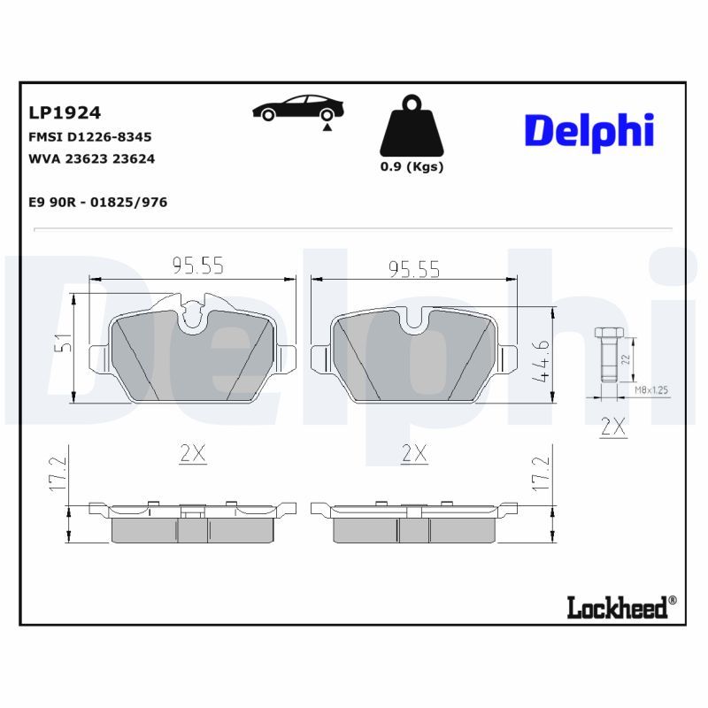 DELPHI LP1924 Brake Pad Set, disc brake