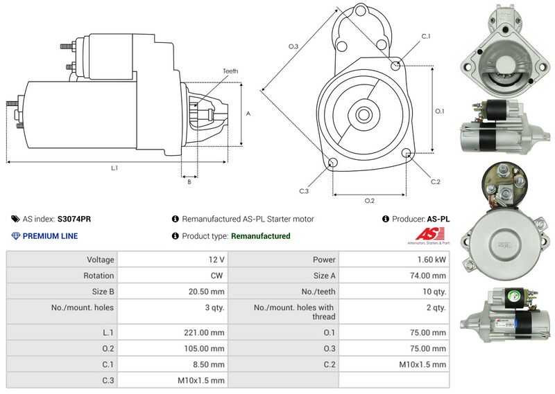 AS-PL S3074PR Starter