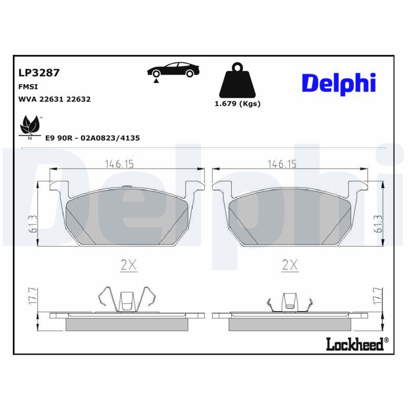 DELPHI LP3287 Brake Pad Set, disc brake