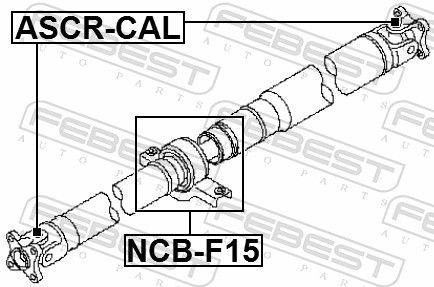 FEBEST NCB-F15 Bearing, propshaft centre bearing