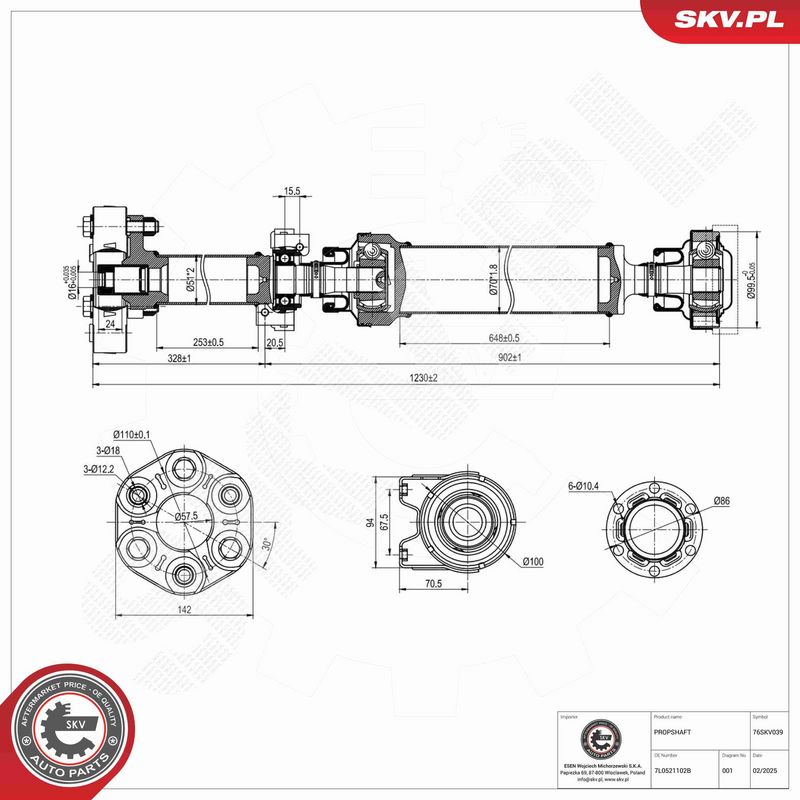 ESEN SKV 76SKV039 Drive Shaft