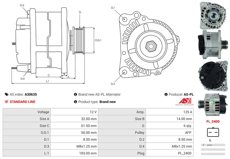 AS-PL A3063S Alternator
