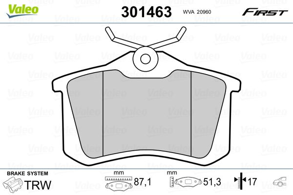 set placute frana,frana disc 301463 VALEO