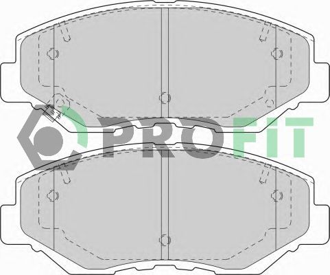 Комплект гальмівних накладок, дискове гальмо, Profit 5000-1658