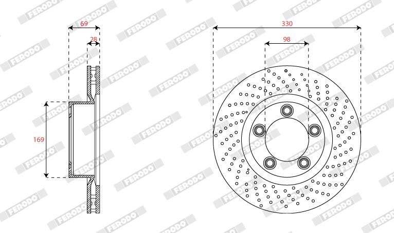 Disc frana DDF2137RC-1 FERODO