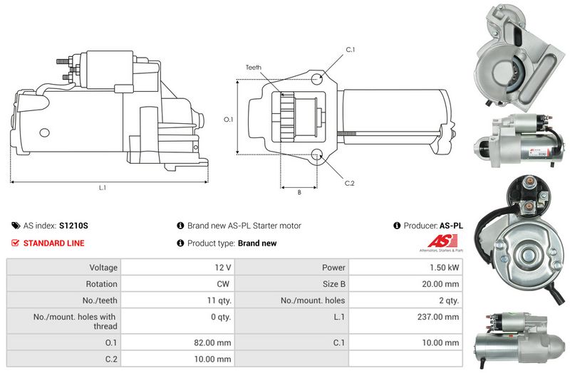 AS-PL S1210S Starteris