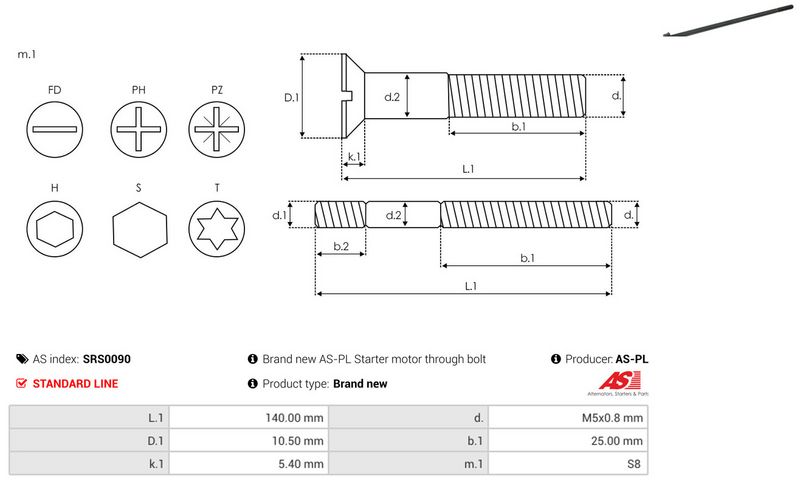 AS-PL SRS0090 Repair Set, alternator