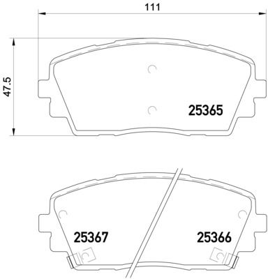 Комплект гальмівних накладок, дискове гальмо, Brembo P30053