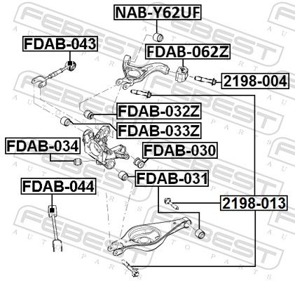 Kinnituspoldid, õõtshoob, FEBEST 2198-013