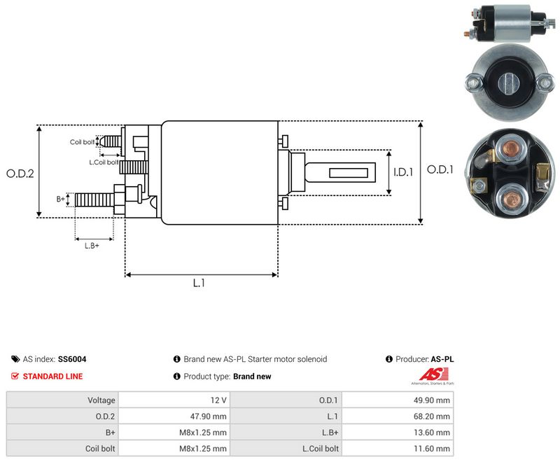 Magnetlülitus, starter, AS-PL SS6004