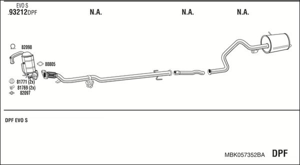 WALKER kipufogórendszer MBK057352BA