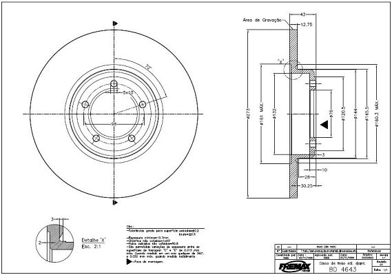 FREMAX féktárcsa BD-4643