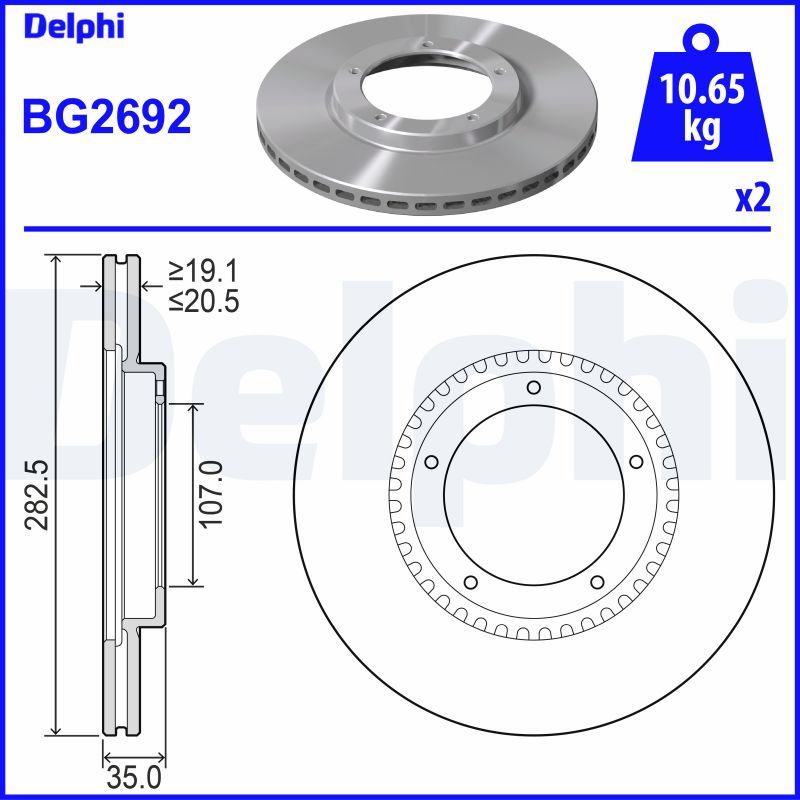 DELPHI féktárcsa BG2692