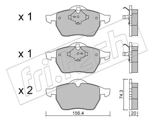 fri.tech. 188.1 Brake Pad Set, disc brake