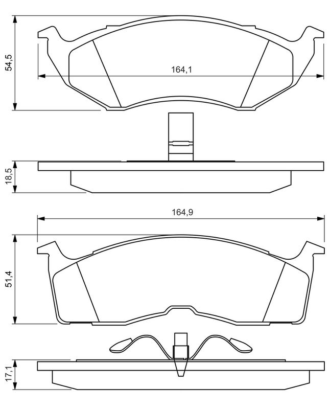 0986424363 BOSCH Комплект гальмівних колодок з 4 шт. дисків - Фото 7