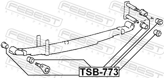 Втулка підшипника, листова ресора, Febest TSB-773