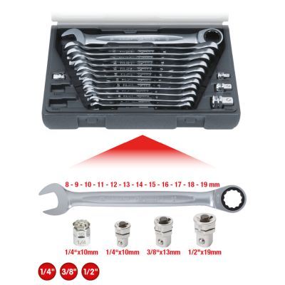 Set chei cu clichet combinate KS TOOLS 503.4266