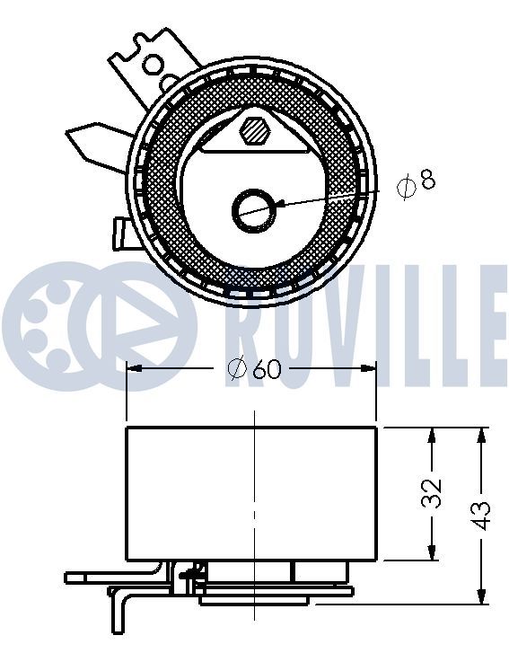Натяжний ролик, зубчастий ремінь, Ruville 541132