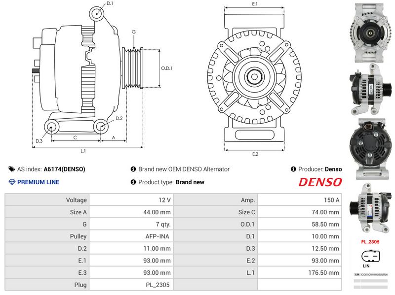 AS-PL A6174(DENSO) Alternator