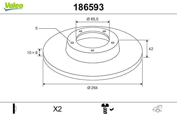Disc frana 186593 VALEO