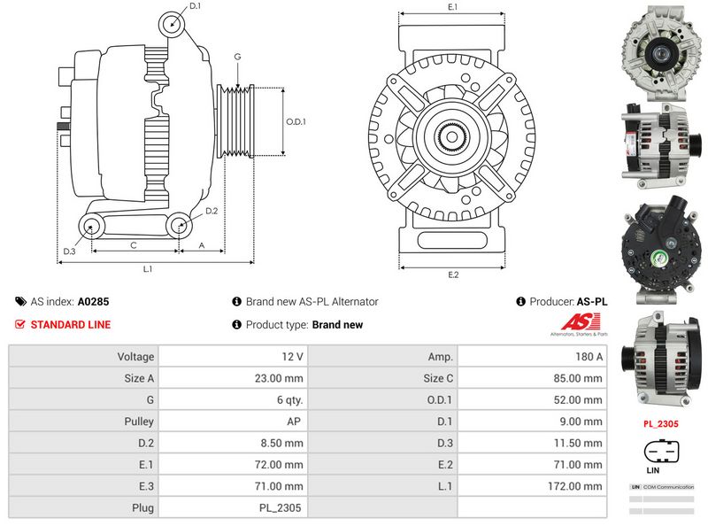 AS-PL A0285 Alternator
