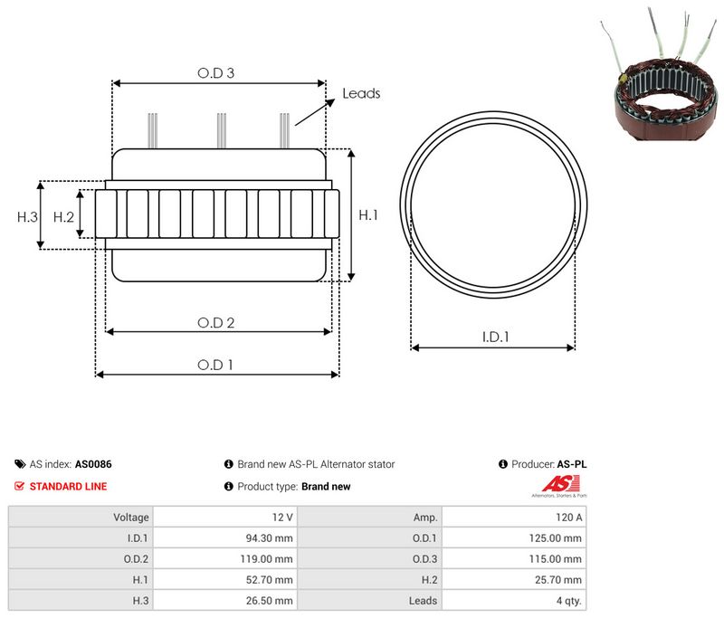 Staator, generaator, AS-PL AS0086