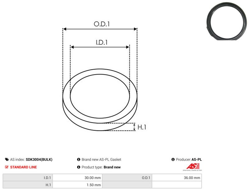 AS-PL SDK3004(BULK) Repair Set, alternator