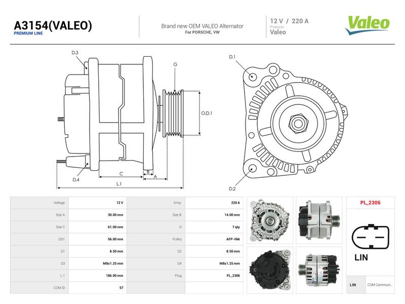 Generaator, AS-PL A3154(VALEO)