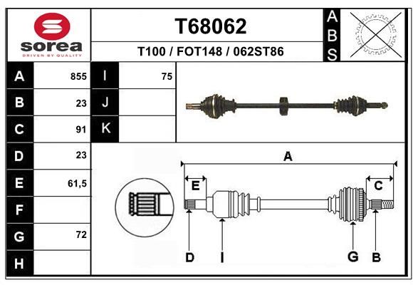 EAI hajtótengely T68062