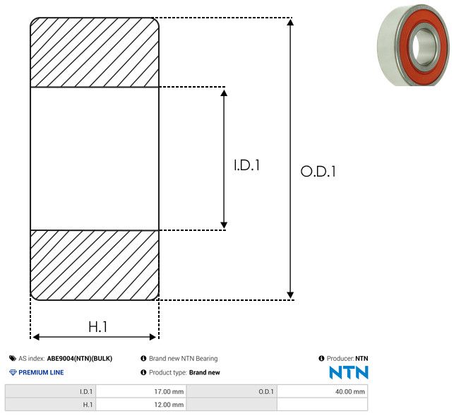 AS-PL ABE9004(NTN)(BULK) Bearing