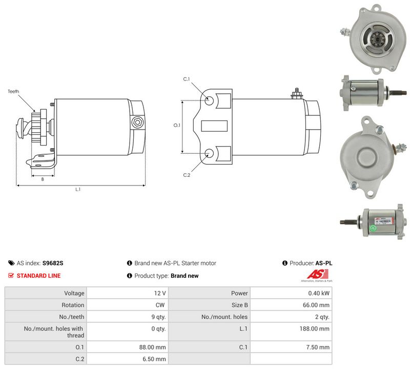 Starter, AS-PL S9682S