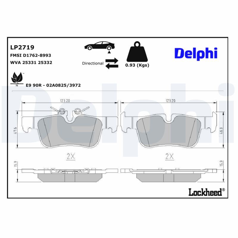 DELPHI LP2719 Brake Pad Set, disc brake