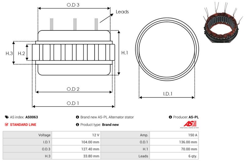 Staator, generaator, AS-PL AS0063