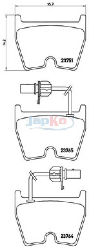 Piduriklotsi komplekt, ketaspidur, JAPKO 500922