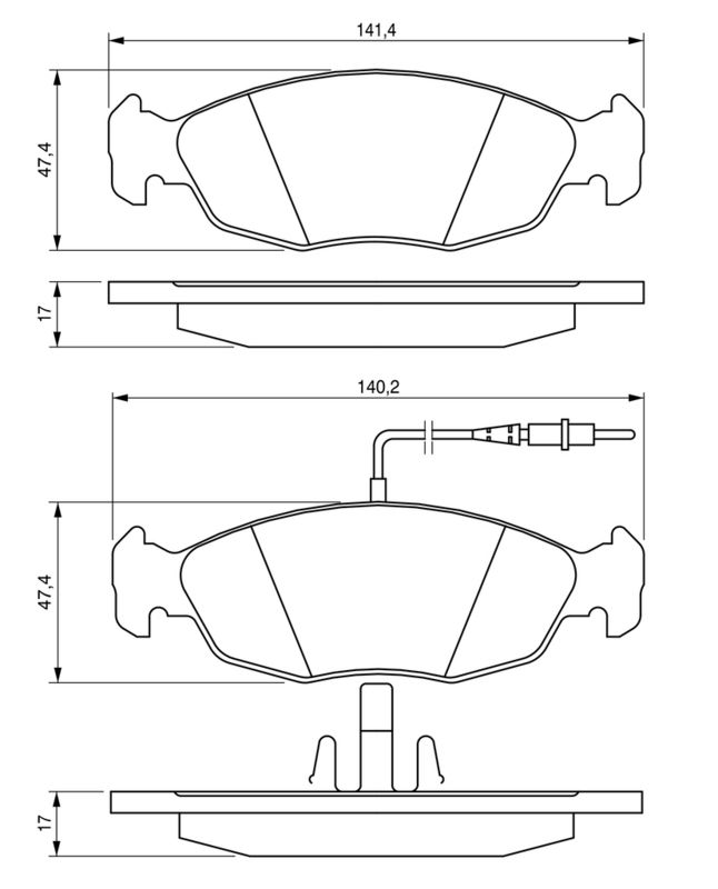 BOSCH Plaquettes de frein à disque 0 986 461 764