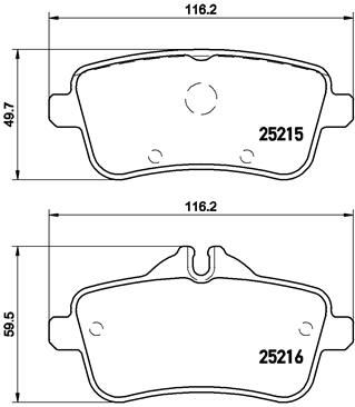 Колодка гальм. диск. MB GL-CLASS 2012-, M-CLASS 2011- задн. (вир-во BREMBO)