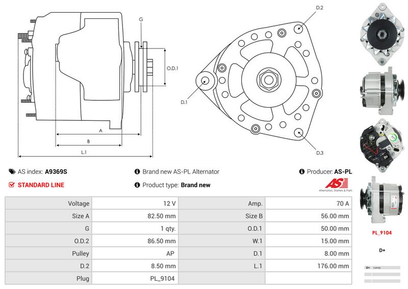 AS-PL A9369S Alternator