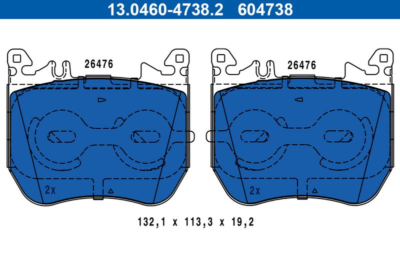 set placute frana,frana disc ATE 13.0460-4738.2