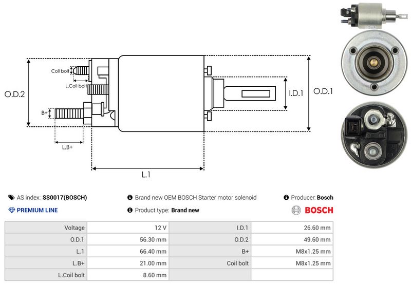 AS-PL SS0017(BOSCH) Solenoid Switch, starter