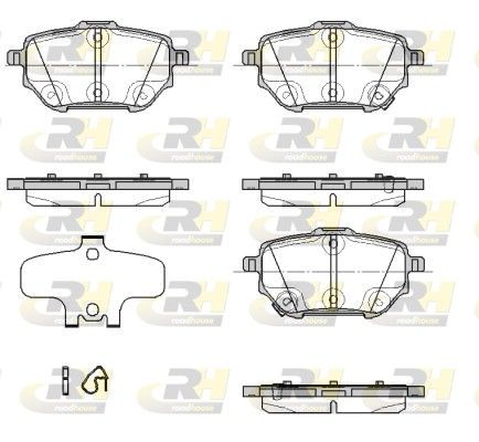 Комплект гальмівних накладок, дискове гальмо, Roadhouse 21937.02