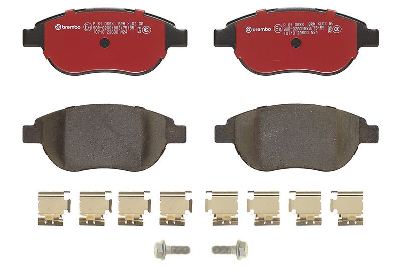 Piduriklotsi komplekt, ketaspidur, BREMBO P 61 068X
