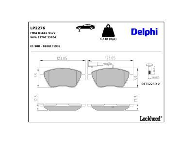 DELPHI LP2276 Brake Pad Set, disc brake