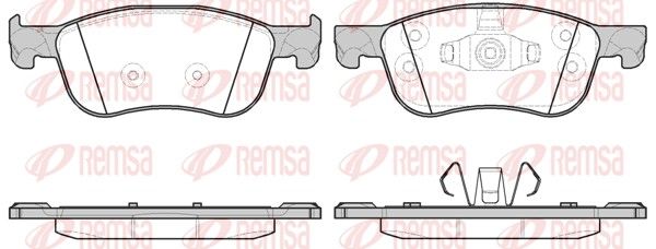 Комплект гальмівних накладок, дискове гальмо, Remsa 177600