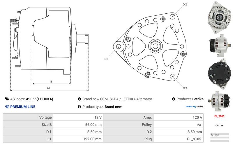 AS-PL A9055(LETRIKA) Alternator